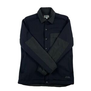 Edgevale Black Polartec Fleece Snap Front Jacket Size‎ Mens Small Mint